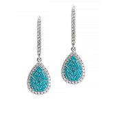 10K Gold Dangling Earrings with White Topaz or Moissanite Moissanite Accent DHJ