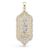 10K Gold Semi Mount Pendant Setting Oval Ov 5x7mm Moissanite Accent Syz Jewelry