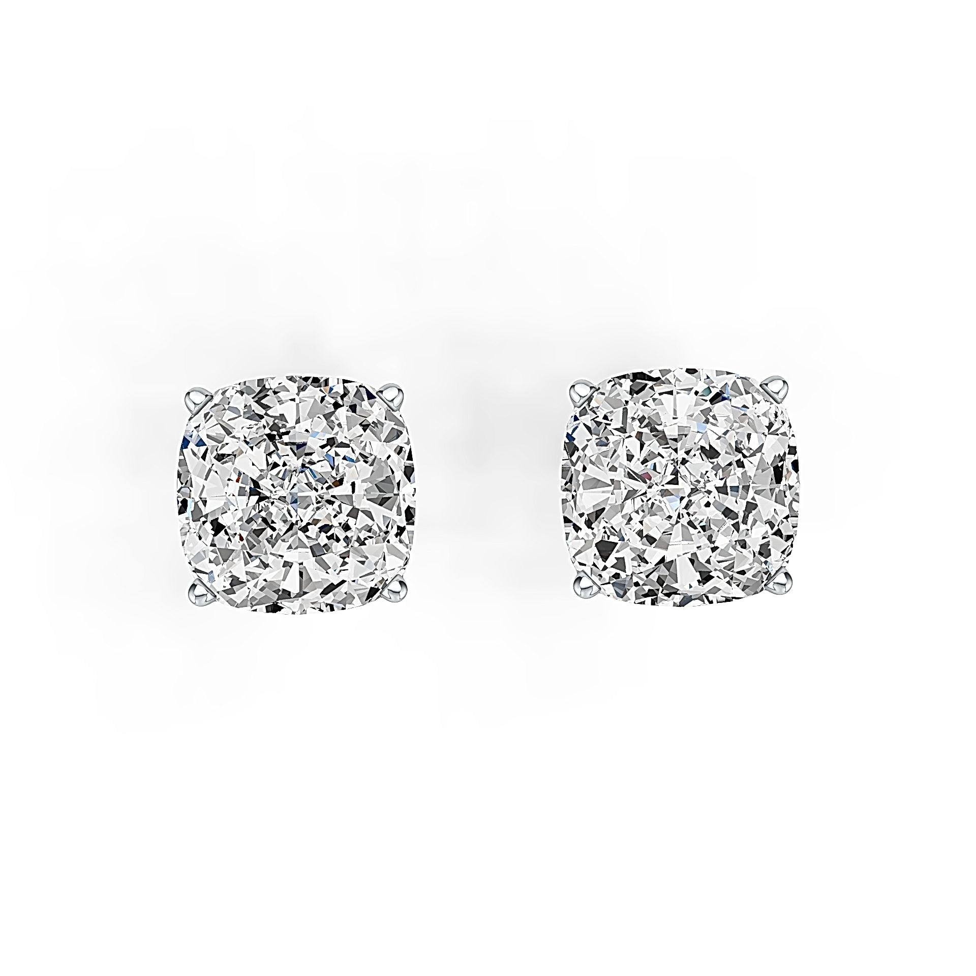 Sterling Silver Semi Mount Earrings Setting Cushion CU 8X8mm DHJ