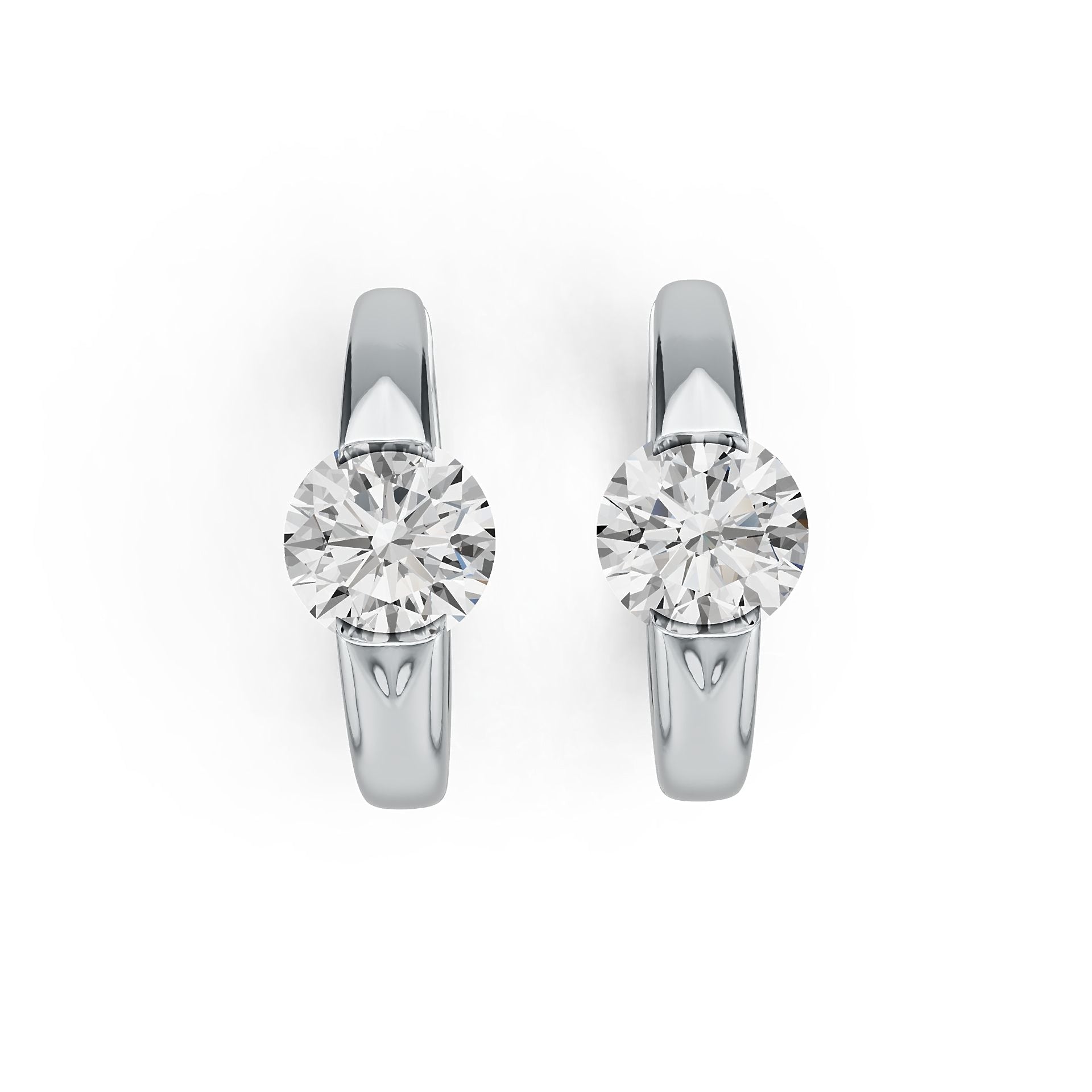 Sterling Silver Semi Mount Earrings Setting Round RD 7x7mm DHJ
