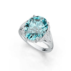14K Gold Semi Mount Ring Setting Oval OV 16X12mm Solitaire Diamond Accent DHJ