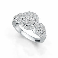Platinum Semi Mount Ring Setting Round RD 2.5mm Diamond Accent DHJ