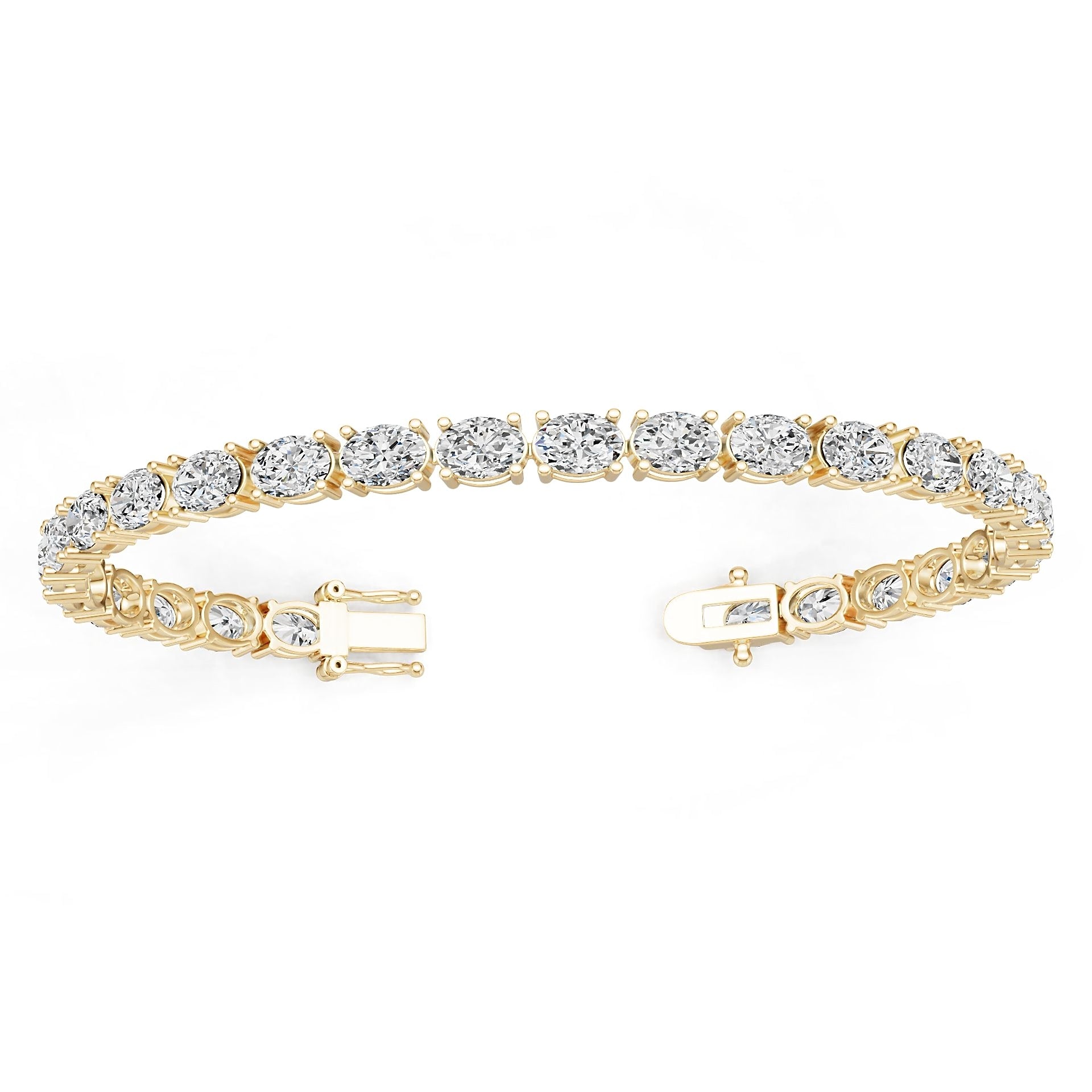 18K Gold Semi Mount Bracelet Setting Round Ro 7x5mm Diamond Accent Syz Jewelry
