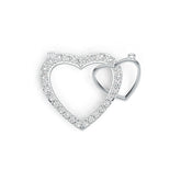Sterling Silver Pendant Double Heart with White Topaz or Moissanite DHJ