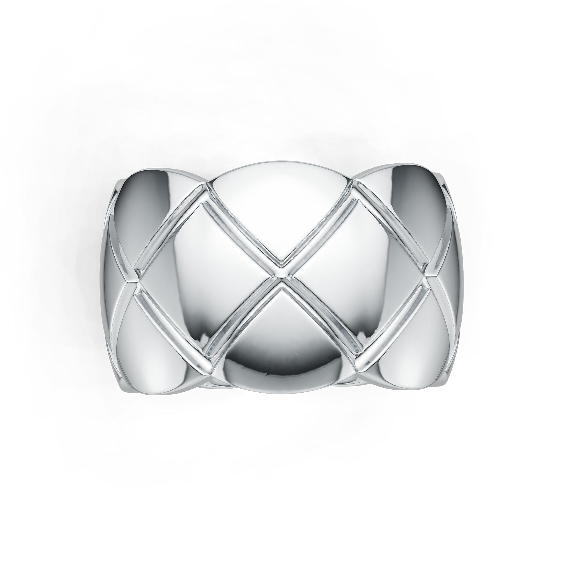Sterling Silver Band Ring 13mm Wide with Pattern DHJ