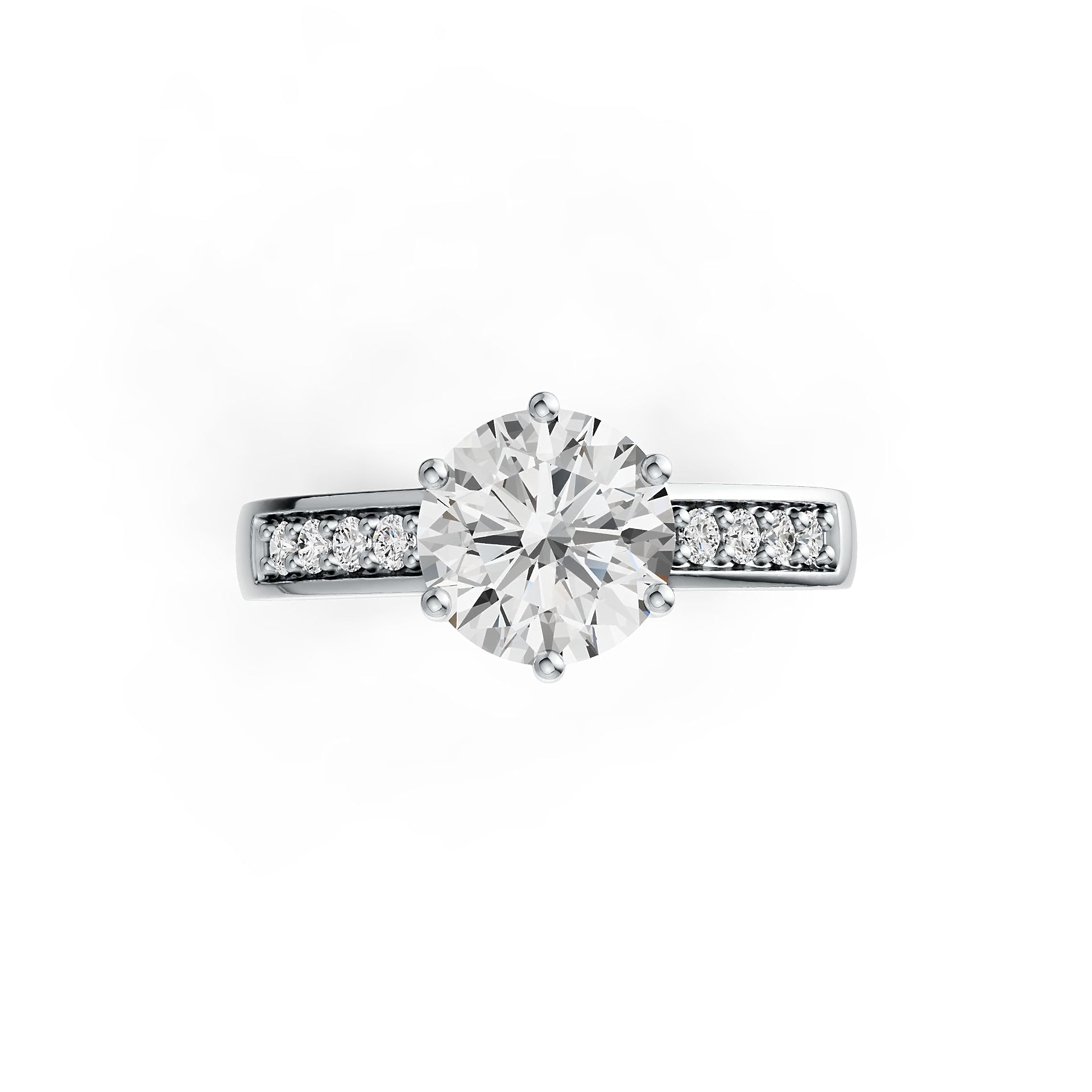 Sterling Silver Semi Mount Ring Setting Round RD 8x8mm with White Topaz DHJ