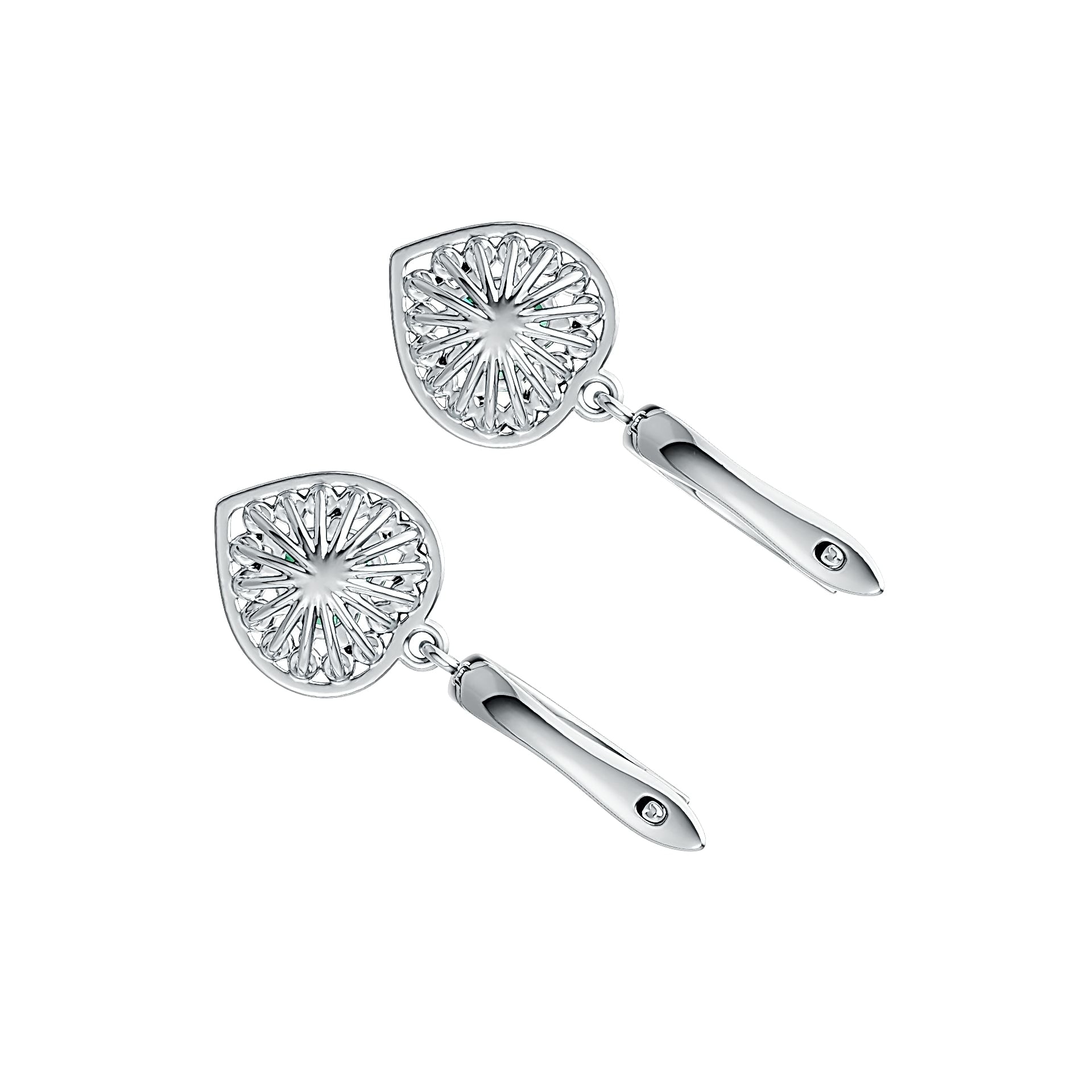 Sterling Silver Semi Mount Earrings Setting Heart HT 6X6mm - Syzjewelry