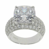 18K Gold Semi Mount Ring Setting Cushion CU 12X12mm Engagement Diamond Accent DHJ