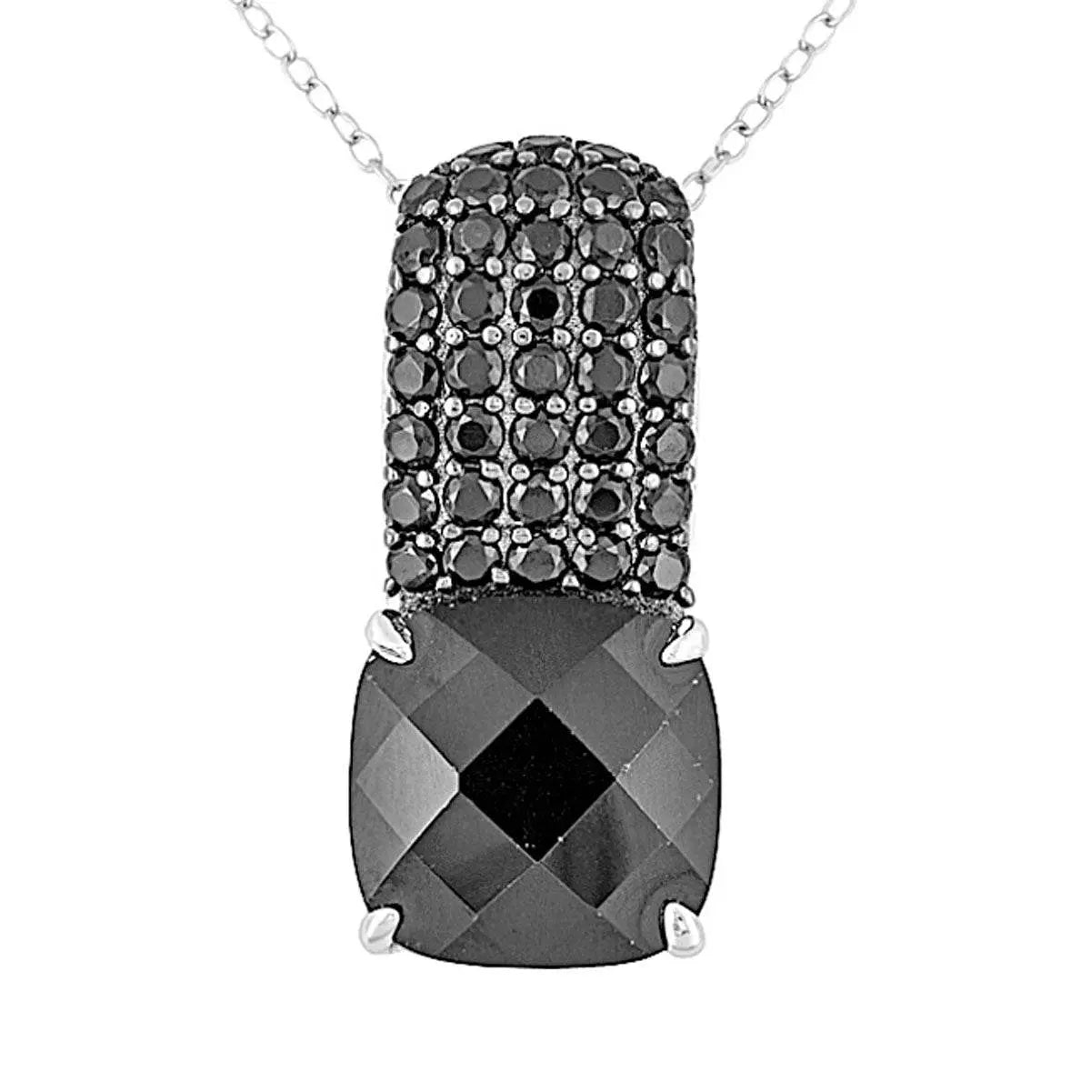 Platinum Semi Mount Pendant Setting Cushion CU 12X12mm Diamond Accent DHJ