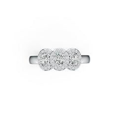 Sterling Silver Semi Mount Ring Setting Oval OV 4X3mm with White Topaz