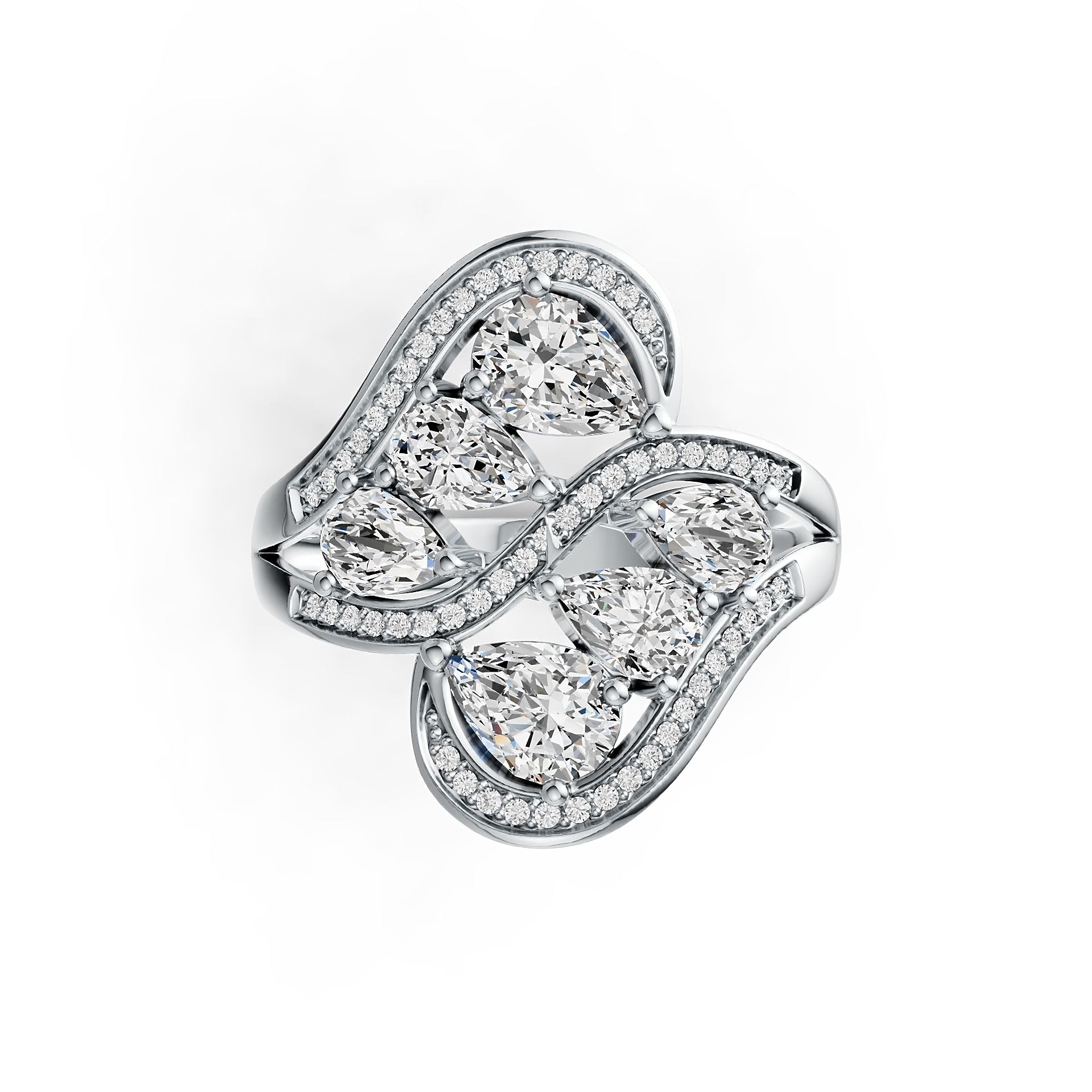 Sterling Silver Semi Mount Ring Setting Pear PE 7X5mm PE 6X4mm DHJ