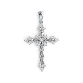 14K Gold Semi Mount Pendant Setting Round RD 4x4mm Cross Theme Diamond Accent DHJ