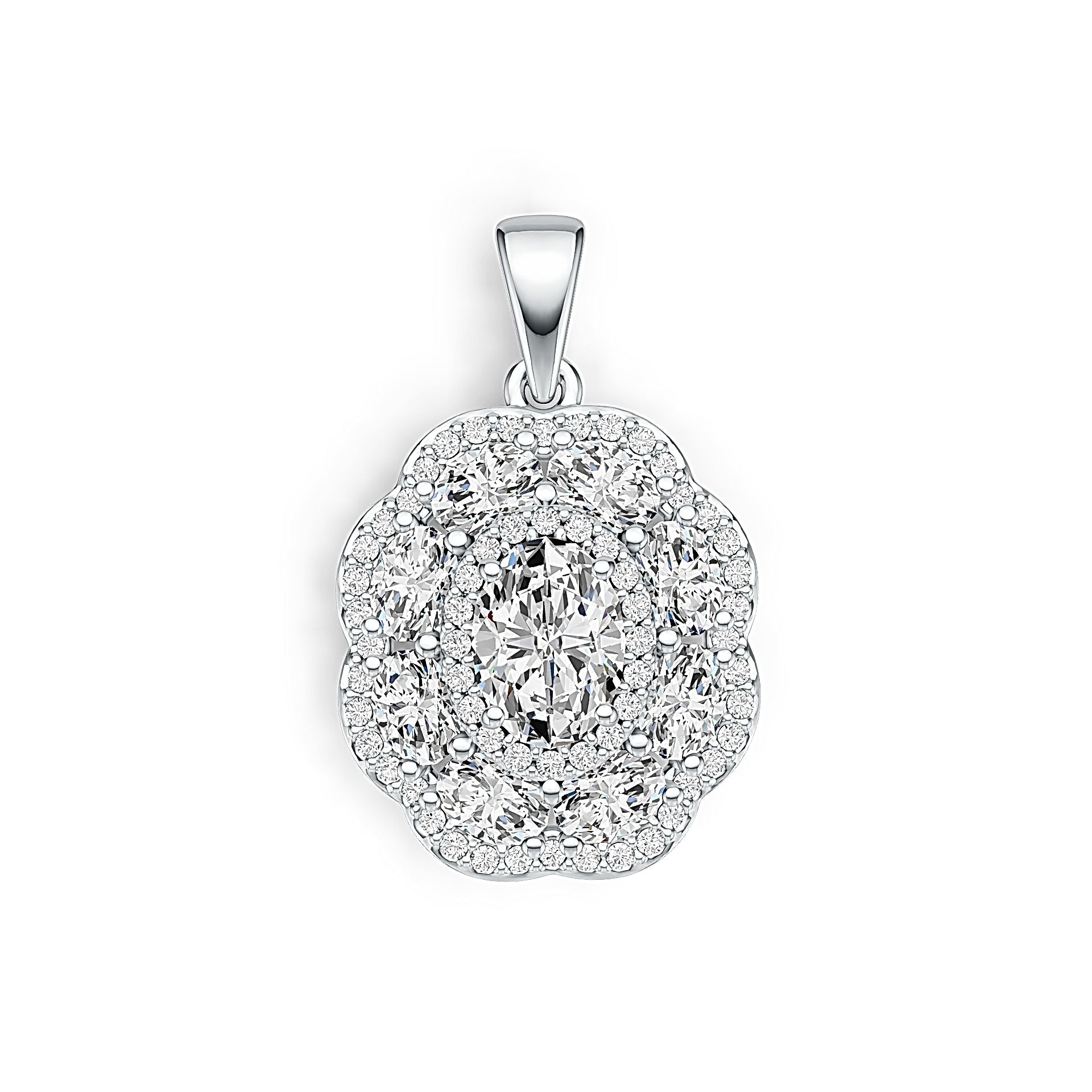 14K Gold Semi Mount Pendant Setting Oval OV 7X5mm Diamond Accent DHJ
