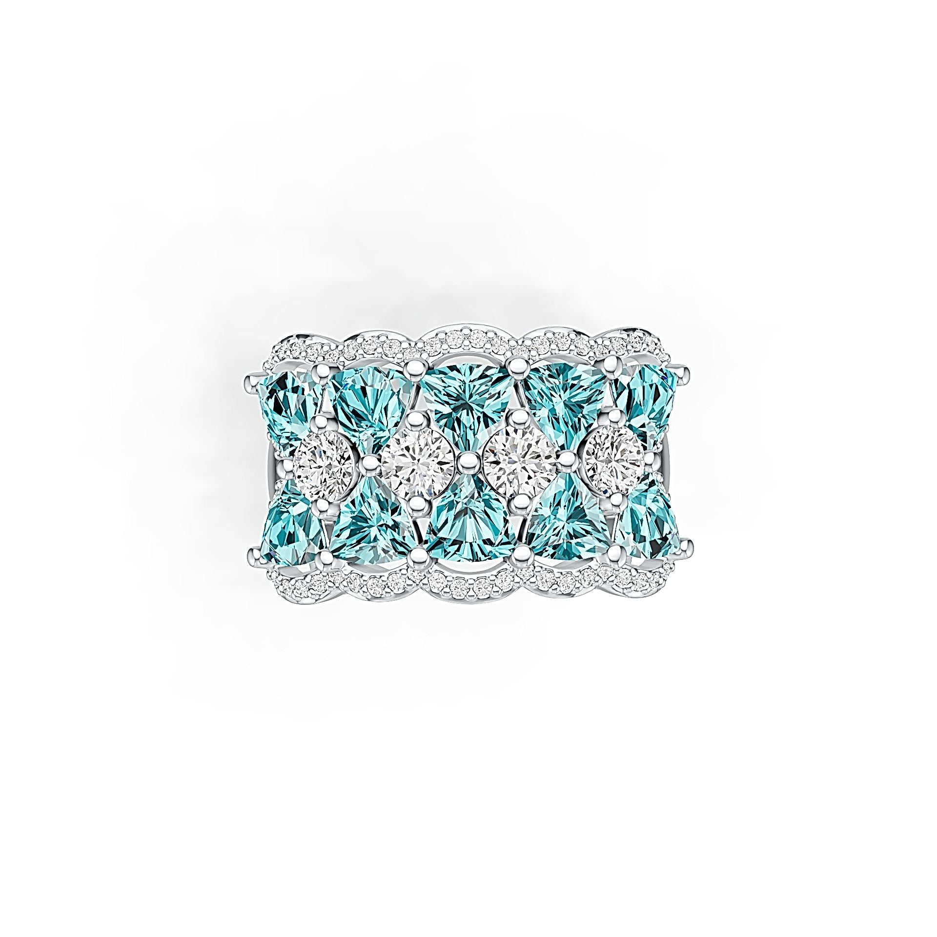 Sterling Silver Semi Mount Ring Setting Trillion TR 5X5mm DHJ