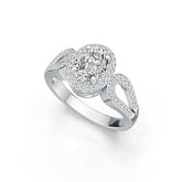 Platinum Semi Mount Ring Setting Oval OV 8X6mm Diamond Accent DHJ