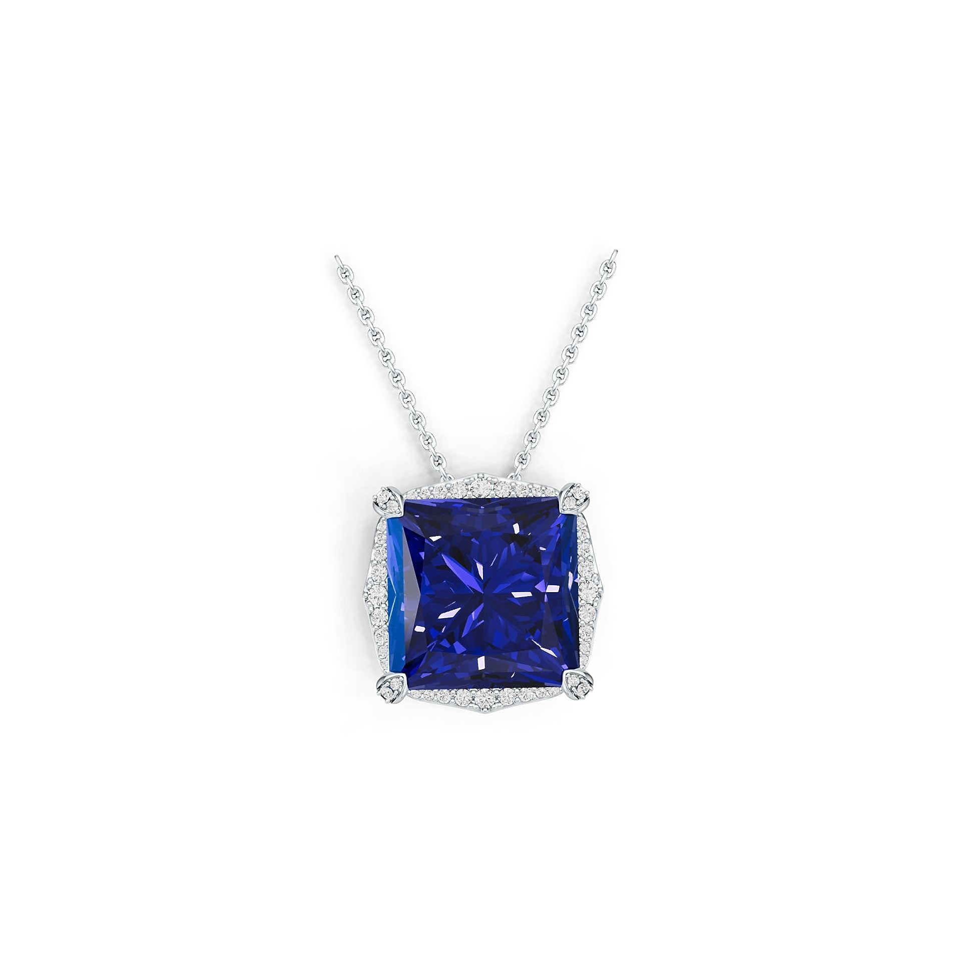 Sterling Silver Semi Mount Pendant Setting Princess Pr 18x18mm Syzjewelry