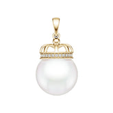 18K Gold Semi Mount Pendant Setting Round Ro 14x14mm Diamond Accent Syz Jewelry