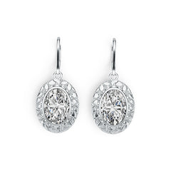 18K Gold Semi Mount Earrings Setting Oval OV 14X10mm DHJ