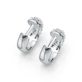 10K Gold Hoop Earrings with or Moissanite Moissanite Accent DHJ