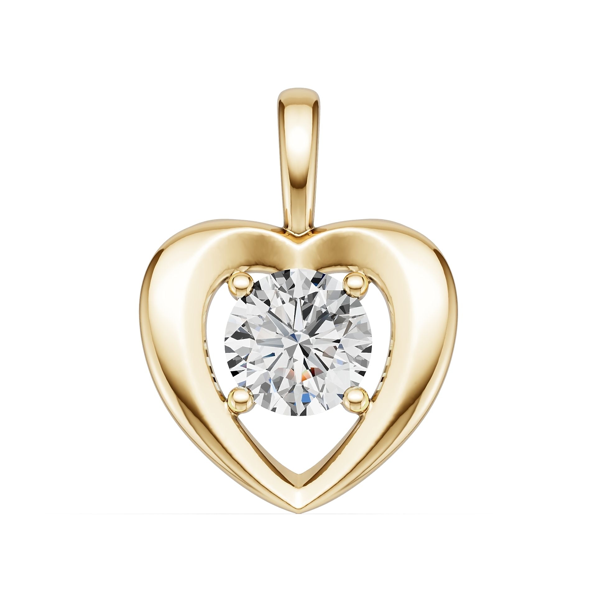 14K Gold Semi Mount Pendant Setting Round Ro 6x6mm Diamond Accent Syz Jewelry