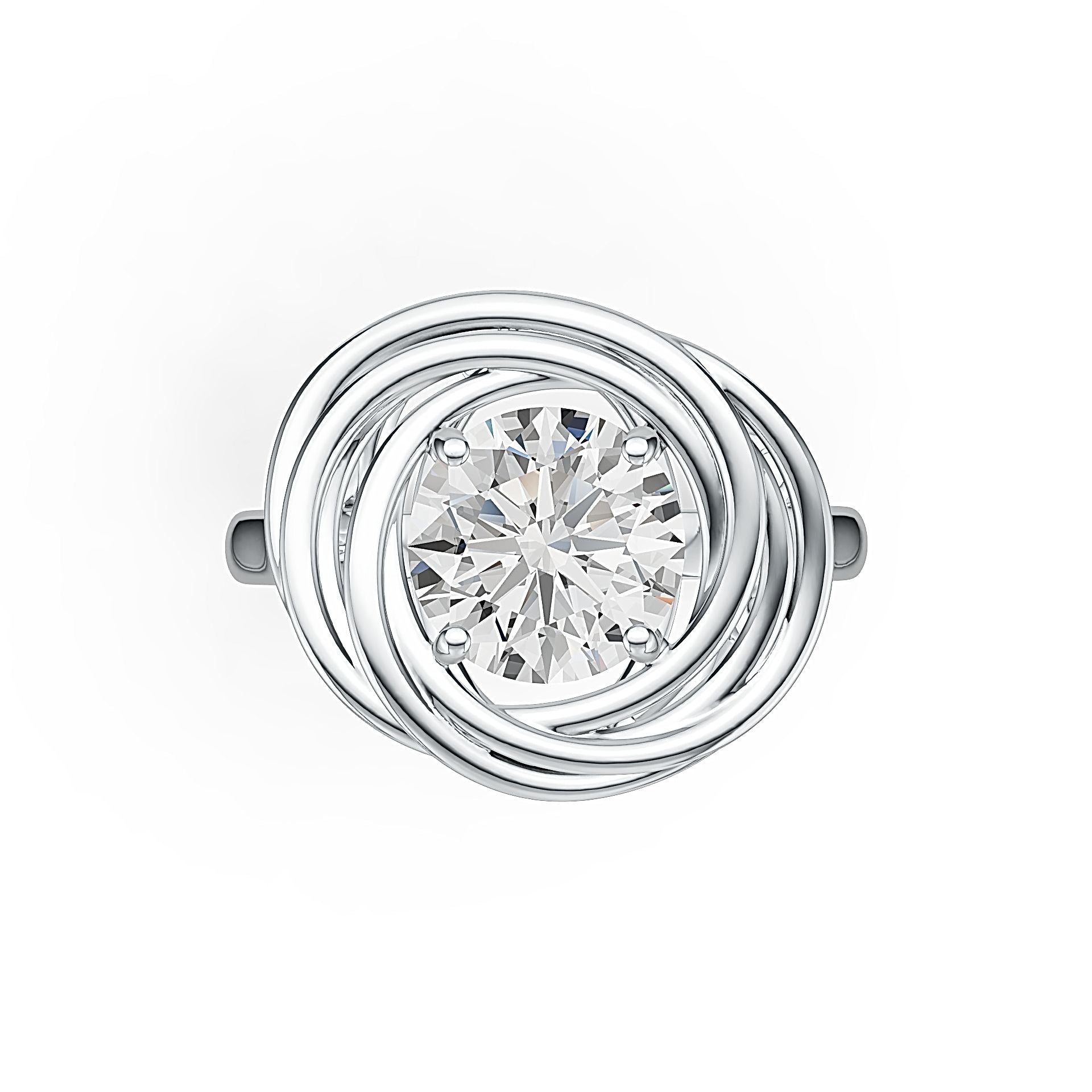 Sterling Silver Semi Mount Ring Setting Round RD 9x9mm Swirl Infinity Design Syzjewelry