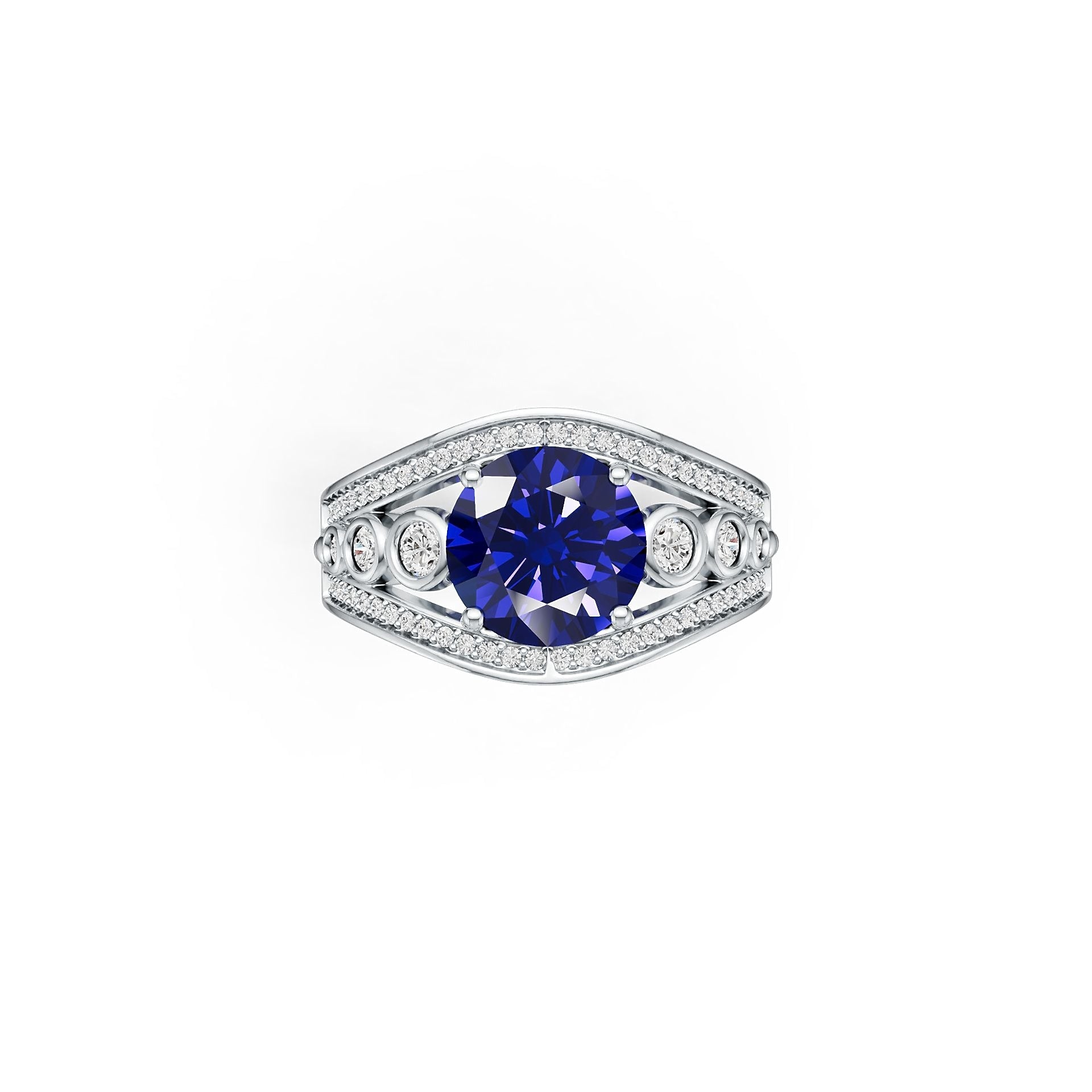 Sterling Silver Semi Mount Ring Setting Round RD 10x10mm Syzjewelry