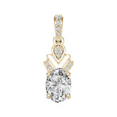 10K Gold Semi Mount Pendant Setting Oval Ov 8x6mm Moissanite Accent Syz Jewelry