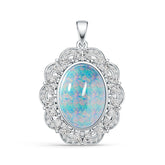 Platinum Semi Mount Pendant Setting Round Ro 19x13mm Syz Jewelry