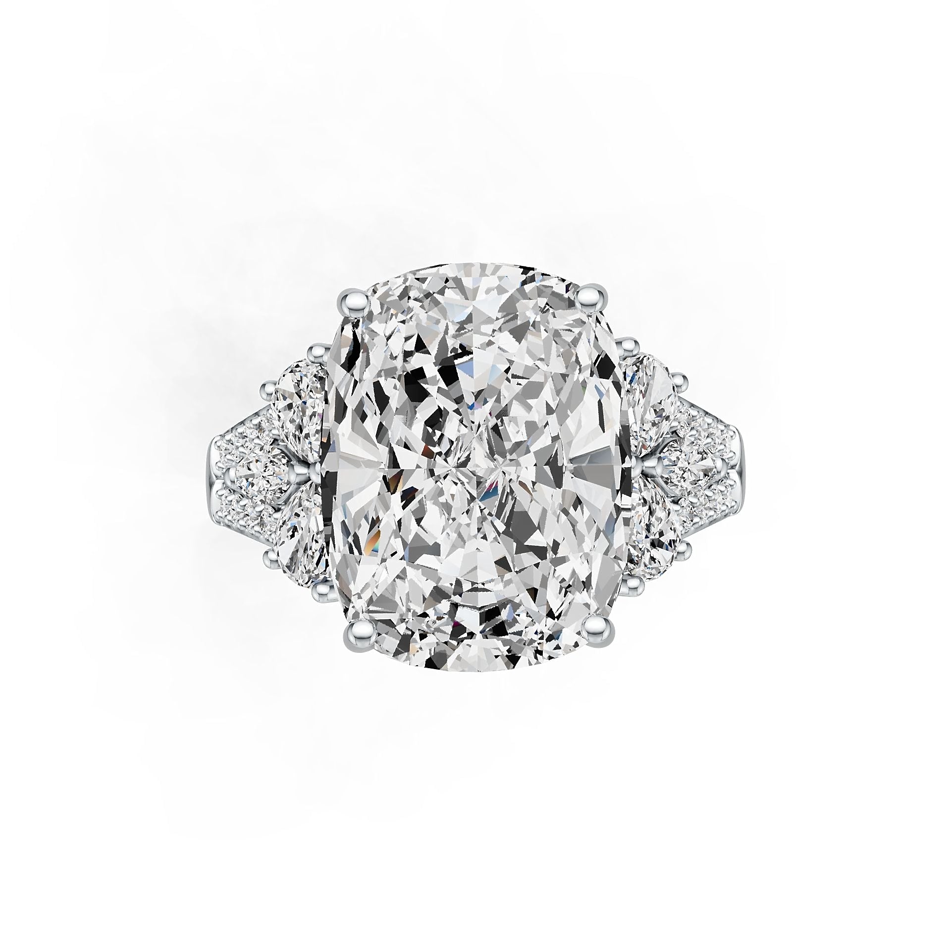 Sterling Silver Semi Mount Ring Setting CU 16X12mm White Topaz Syzjewelry