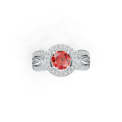 Sterling Silver Semi Mount Ring Setting Round RD 6.5x6.5mm White Topaz DHJ