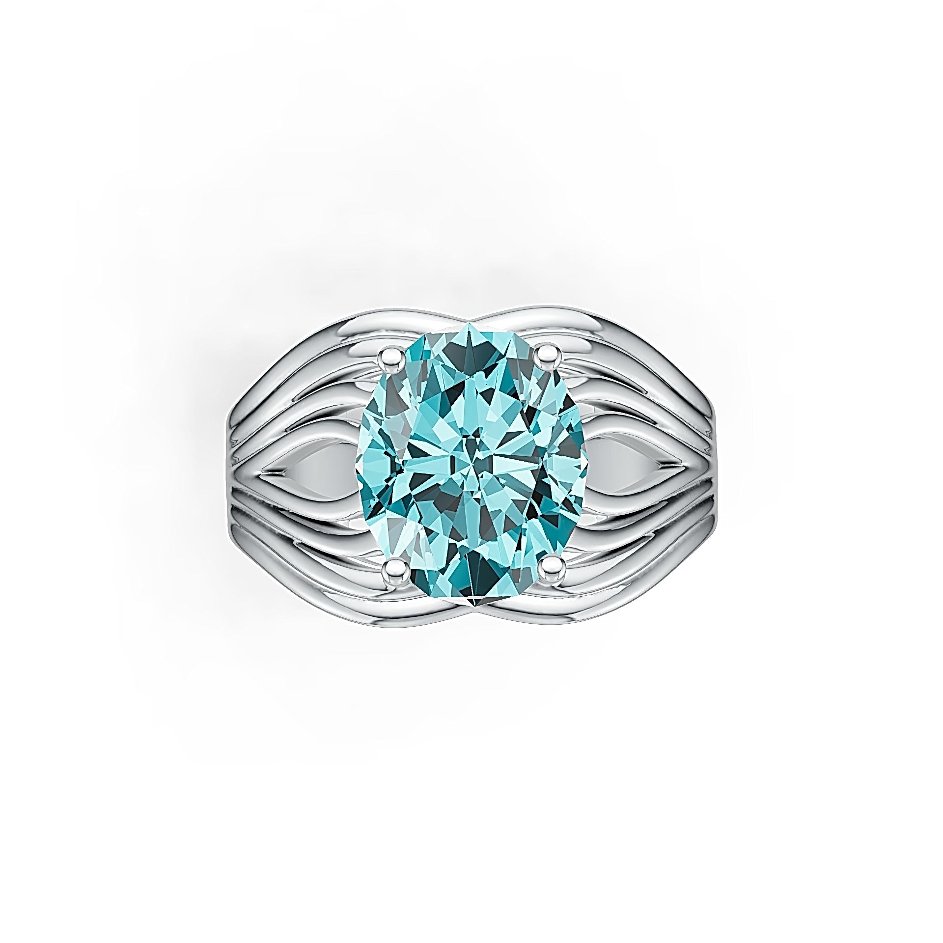 Sterling Silver Semi Mount Ring Setting Oval OV 11.6x9.5mm DHJ