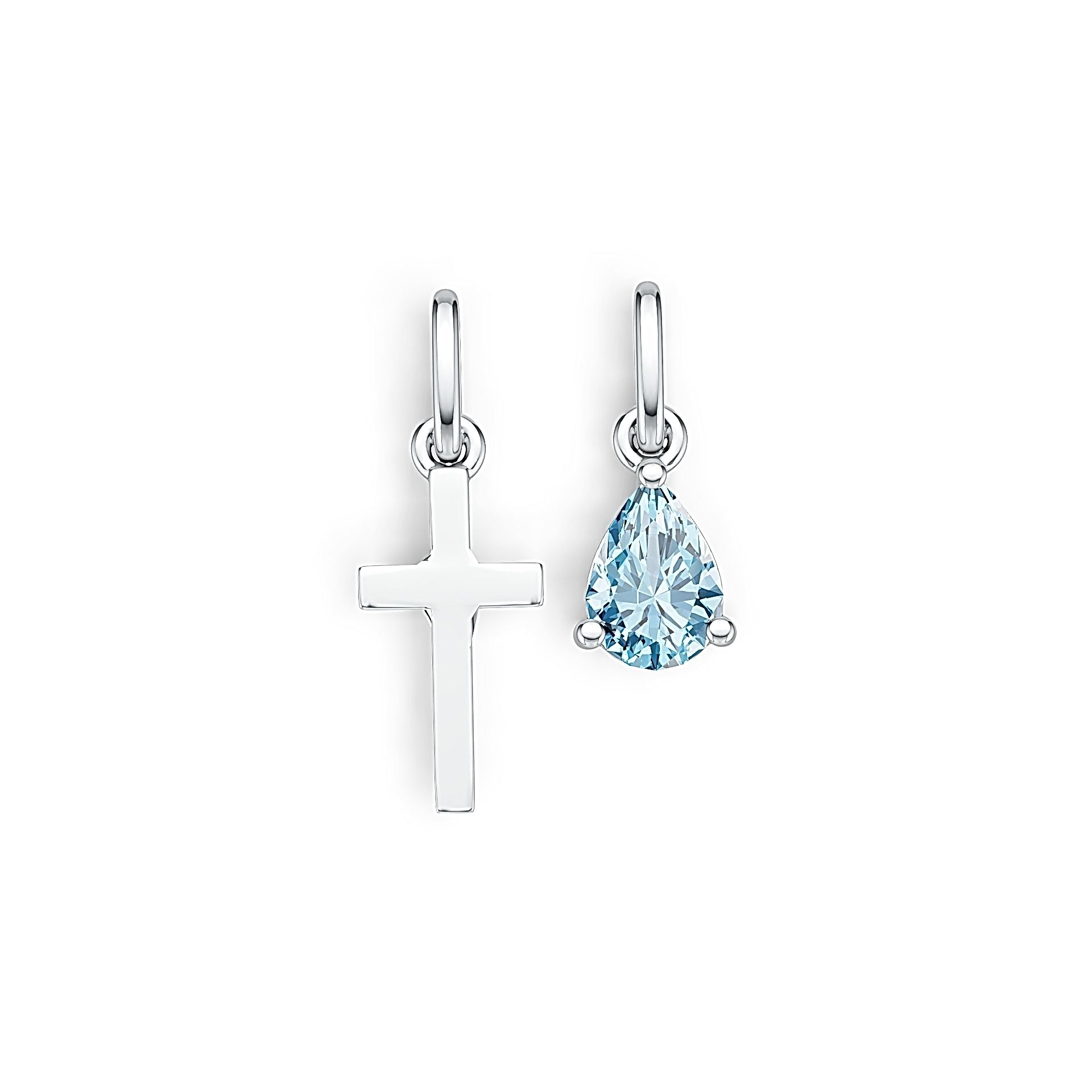 Sterling Silver Semi Mount Pendant Setting Pear PE 7X5mm DHJ