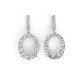 10K Gold Semi Mount Earrings Setting Round RD 5x5mm RD 4X4mm RD 3.5mm Moissanite Accent DHJ