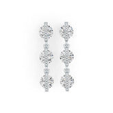 14K Gold Semi Mount Earrings Setting Round RD 7x7mm Diamond Accent DHJ