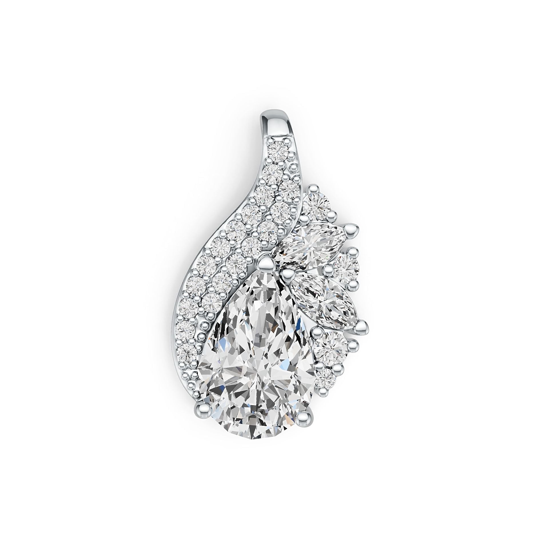 Sterling Silver Semi Mount Pendant Setting Pear PE 12X8mm DHJ