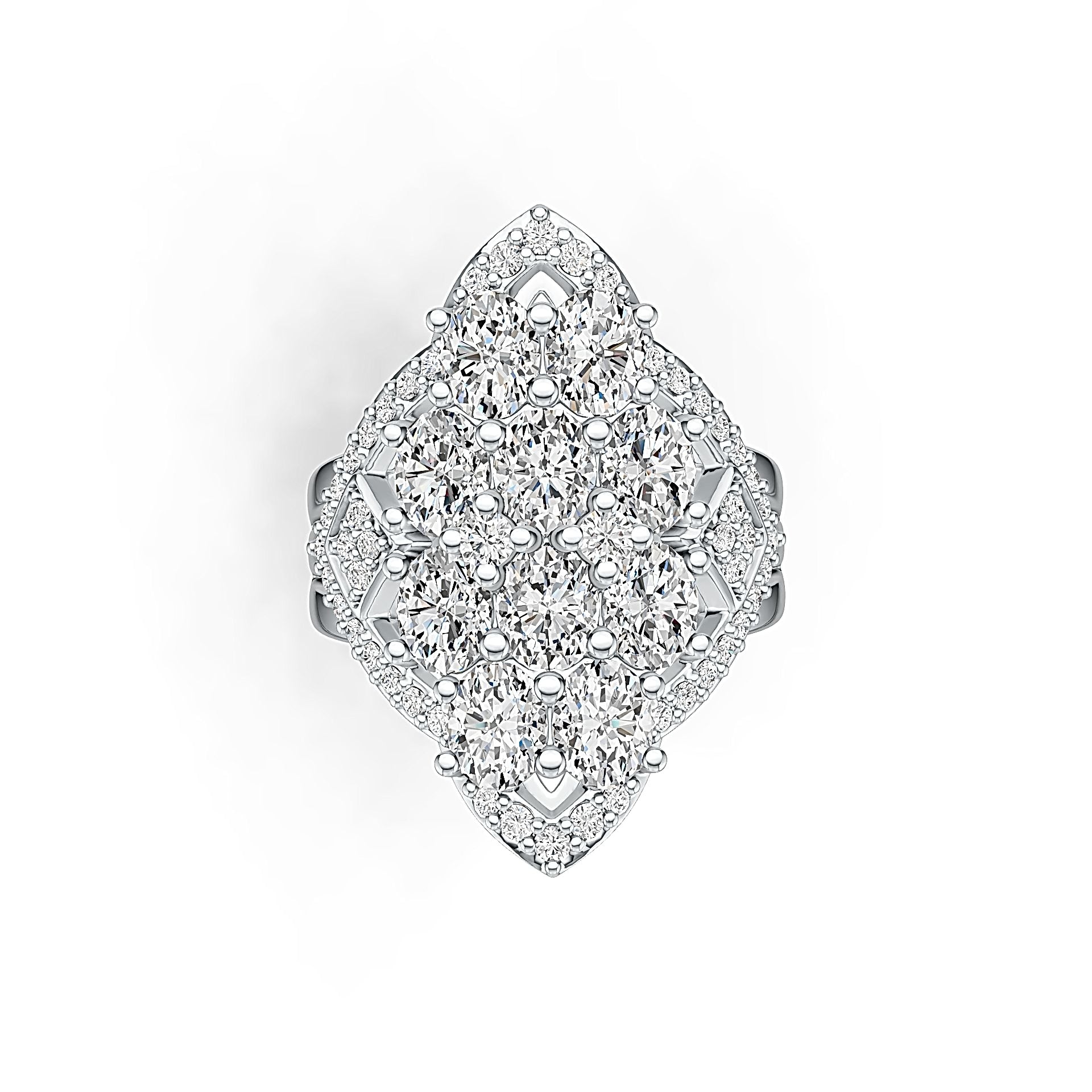 Sterling Silver Semi Mount Ring Setting Oval OV 5X4mm with White Topaz DHJ