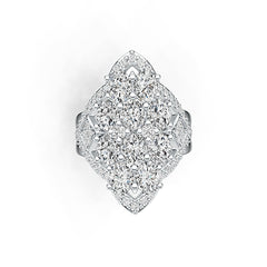 Sterling Silver Semi Mount Ring Setting Oval OV 5X4mm with White Topaz DHJ