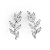 Platinum Semi Mount Earrings Setting Marquise MQ 4X2mm Vine Leaf Theme DHJ