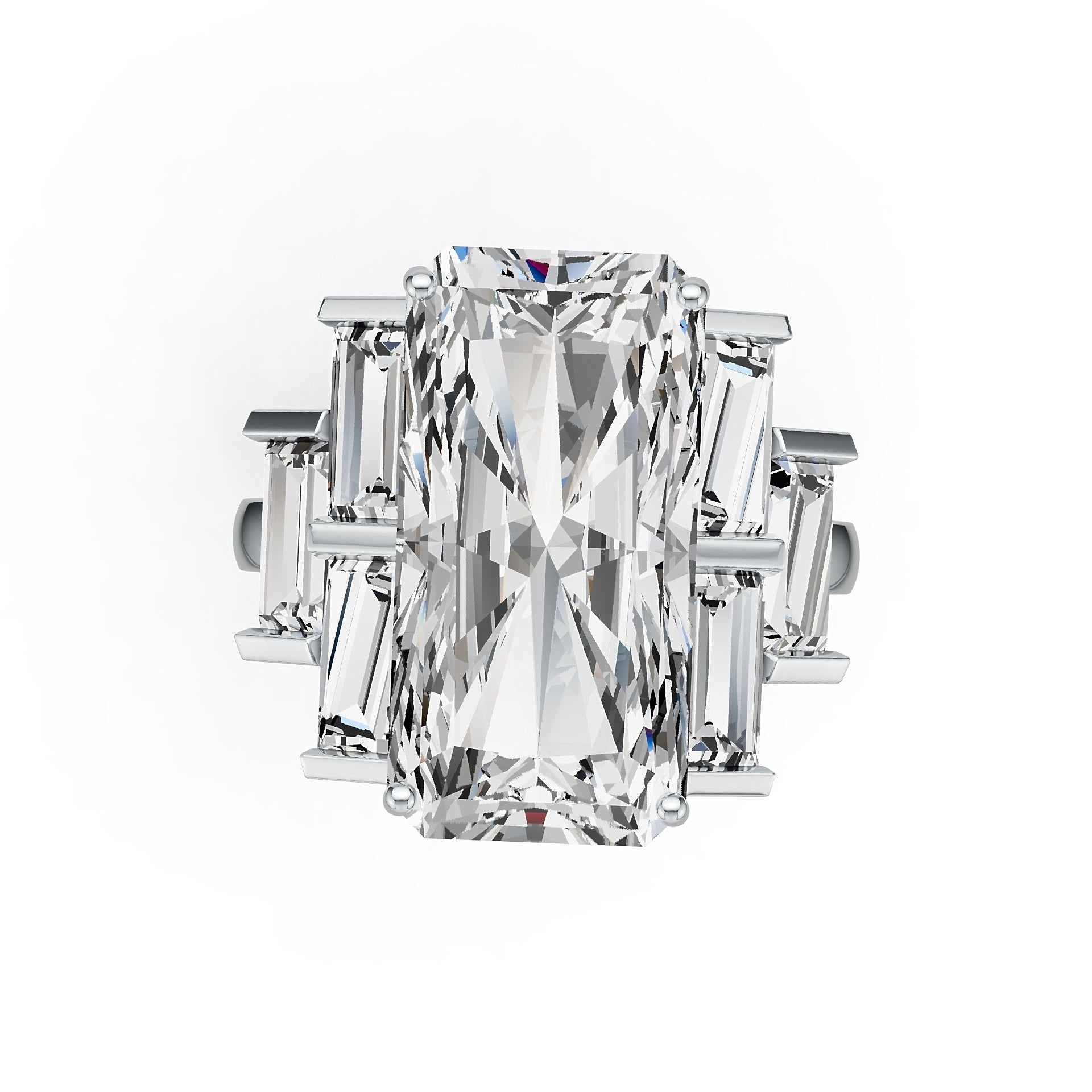 Sterling Silver Semi Mount Ring Setting Emerald OCT 20X12mm DHJ