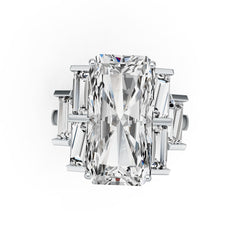 Sterling Silver Semi Mount Ring Setting Emerald OCT 20X12mm DHJ