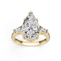 14K Gold Semi Mount Ring Setting Pear Pe 16x10mm Diamond Accent Syz Jewelry