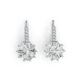 10K Gold Semi Mount Earrings Setting Round RD 8x8mm Moissanite Accent DHJ
