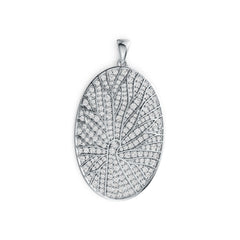 Platinum Pendant with or Moissanite Oval-Shaped Diamond Accent DHJ