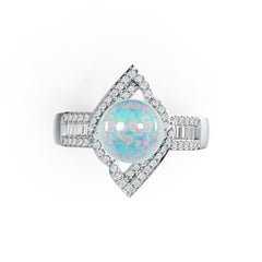 Sterling Silver Semi Mount Ring Setting Round RD 8x8mm for Pearl DHJ