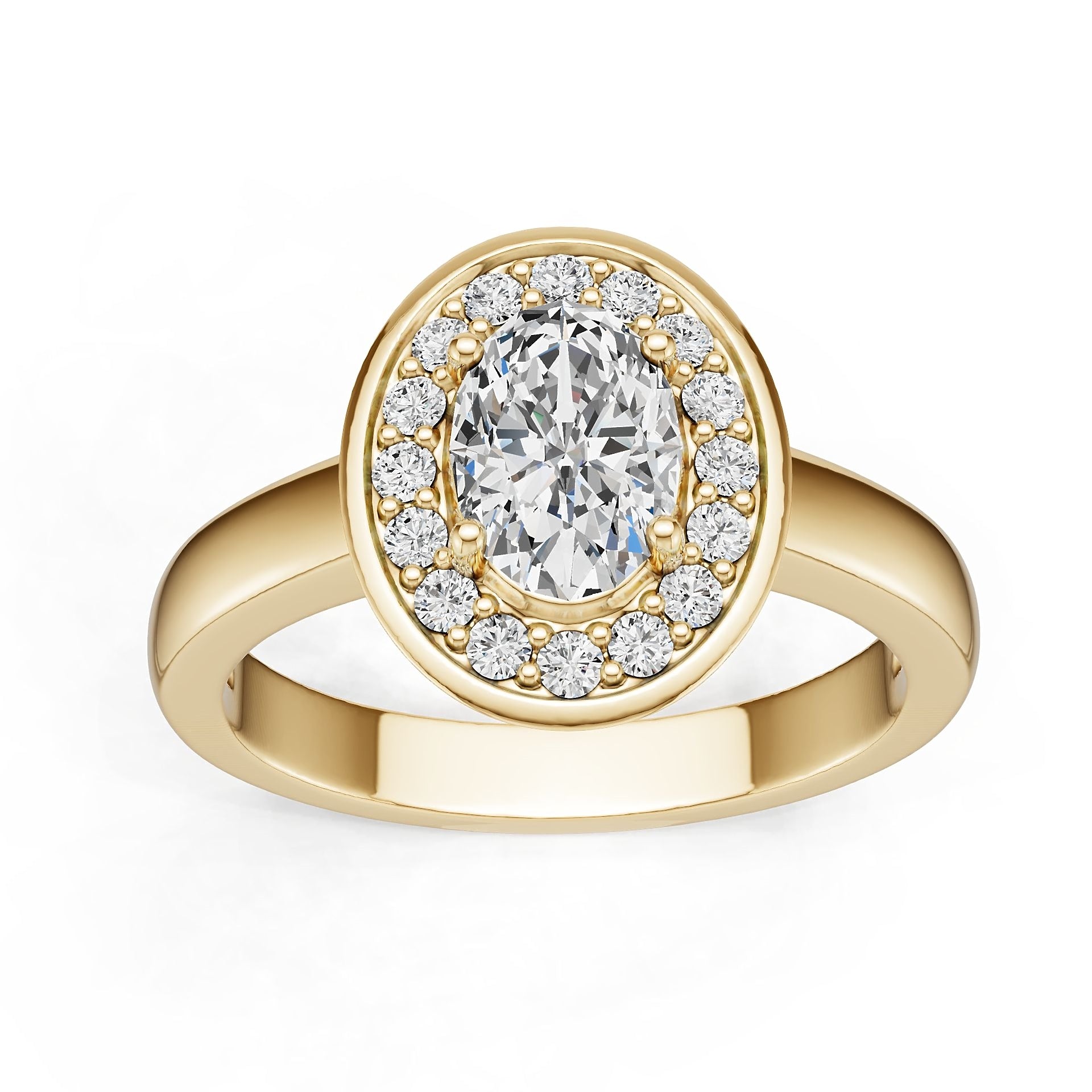 18K Gold Semi Mount Ring Setting Oval Ov 7x5mm Diamond Accent Syz Jewelry