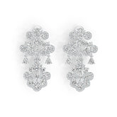 Sterling Silver Semi Mount Earrings Setting Pear PE 5X3mm with White Topaz DHJ