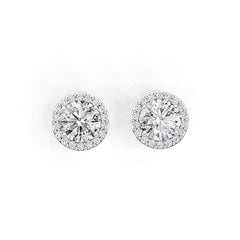 Sterling Silver Semi Mount Earrings Setting Round RD 8x8mm DHJ