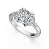 10K Gold Semi Mount Ring Setting Oval OV 8X6mm MQ 6X3mm Moissanite Accent DHJ