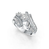 14K Gold Semi Mount Ring Setting Round RD 6x6mm Bypass Diamond Accent DHJ