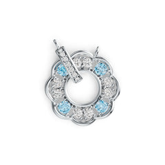 Sterling SilverPendant Setting with White Topaz or Moissanite Flower Theme Syzjewelry